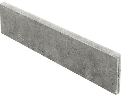 Bordure de gazon en béton gris arrondie des deux côtés 100 x 5 x 15 cm