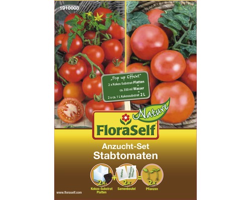 Kit de culture tomates à tuteurer semences de légumes FloraSelf Nature