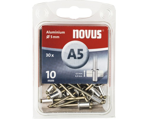 Paquet de rivets aveugles en aluminium, diamètre 5 mm, 30 pièces