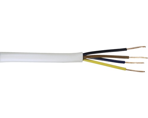 Câble pour sonnette YR 4x0.8 mm² blanc, marchandise au mètre sur mesure disponible dans votre magasin Hornbach