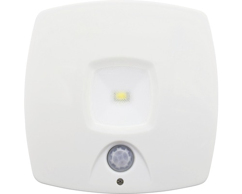 Veilleuse à LED Nightlight à piles avec capteur blanche 90 x 90 mm