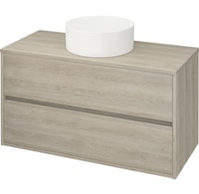 Meuble sous-lavabo avec deux tiroirs et vasque à poser