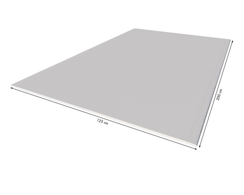Plaque rectangulaire mesurant 125 sur 200 centimètres.