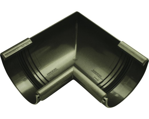 Angle intérieur plastique semi-circulaire 90° anthracite Marley métallique DN 75 mm Angle de gouttière pour drainage de toit
