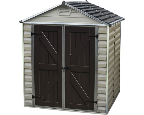 Abri de jardin avec double porte et toit à deux pentes