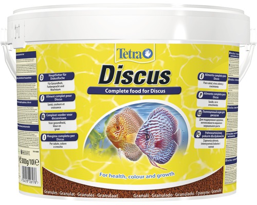 Nourriture granulée Tetra Discus 10 l Aliment complet pour Discus Tetra en seau, santé, couleurs et croissance