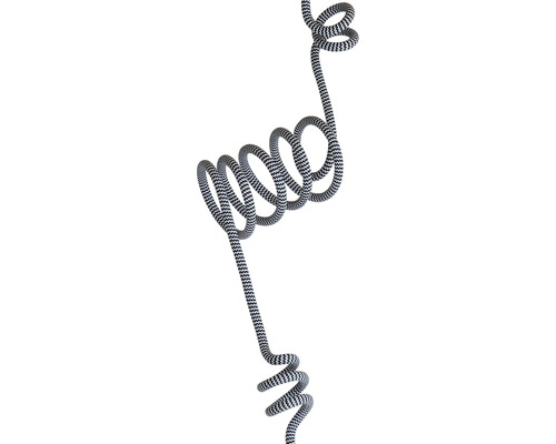 Textilkabel formfähig T03VVT-F 2x0,75 + CU schwarz/zebra 1,5 m Gedrehtes Textilkabel