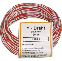 Fil de sonnette en Y 2x0.6 mm, 20 m rouge et blanc-thumb-2
