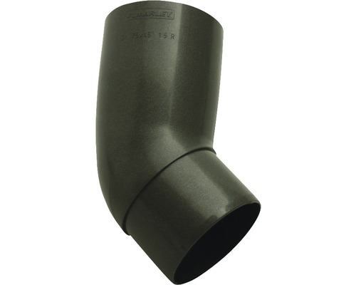 Coude pour tuyau de descente plastique rond Marley 45 degrés anthracite métallique DB703 DN 53 mm