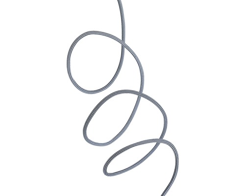 Textilkabel formfähig T03VVT-F 2x0,75 + CU schwarz/liniert 1,5 m Ummantelter Spiralschlauch