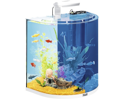 Aquarium Tetra ExplorerLine 30 l mit LED-Beleuchtung, Futter, Filter ohne Unterschrank weiß