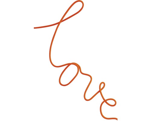 Textilkabel formfähig T03VVT-F 2x0,75 + CU orange 1,5 m Illustration des Wortes Liebe aus einer Schnur