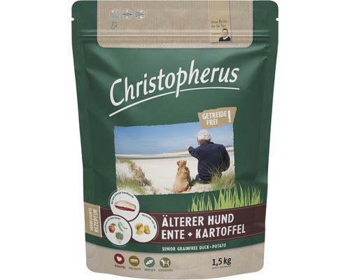 Croquettes pour chien âgé Christ canard & pomme de terre 1,5 kg