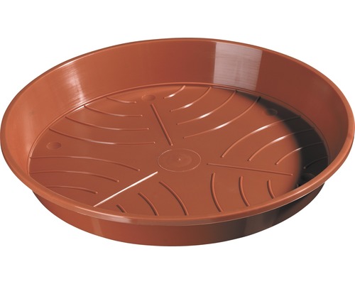 Blumentopf Untersetzer geli Kunststoff Ø 34 H 4,5 cm terracotta Untersetzer für Pflanzentöpfe aus Kunststoff