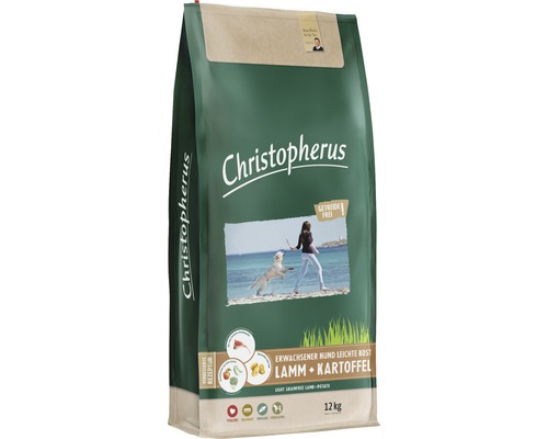 Croquettes pour chiens Christopherus chien adulte facile à digérer agneau et pomme de terre 12 kg