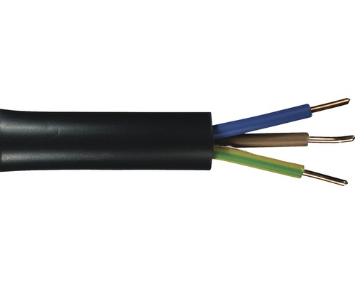 Câble souterrain NYY-J 3x1,5 mm² 10 m noir