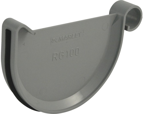 Fond de gouttière Marley plastique semi-circulaire gris fenêtre RAL 7040 DN 150 mm