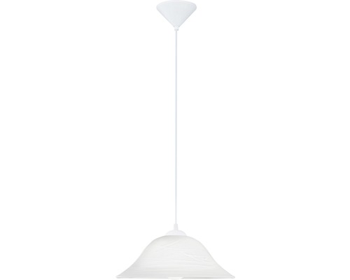 Suspension blanche avec abat-jour en verre pour intérieur