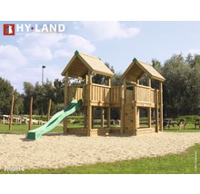 Spielturm Hyland Projekt 6 Holz mit Sandkasten, Kletterwand, Rutsche grün