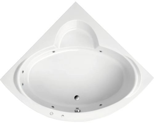 Baignoire balnéo encastrable OTTOFOND Pamir 151 x 151 cm blanc brillant 56110 Baignoire d''angle avec fonction whirlpool, en acrylique sanitaire.