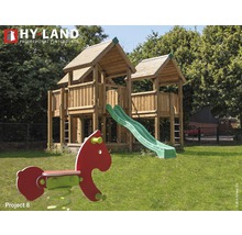 Spielturm Hyland Projekt 8 Holz mit Sandkasten, Kletterwand, Rutsche grün
