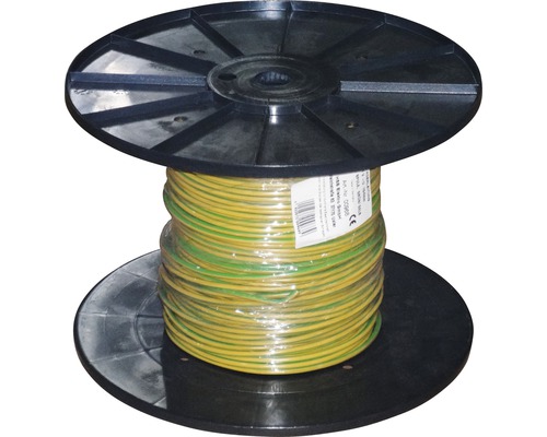 Erdungskabel auf einer schwarzen Kabeltrommel