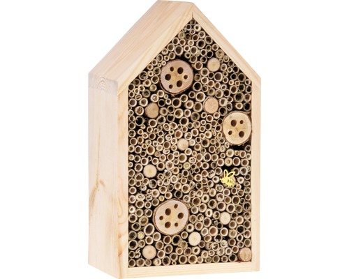 Hôtel à insectes avec toit en pointe 18 x 10 x 32 cm nature Hôtel à insectes avec toit en pointe 18 x 10 x 32 cm nature