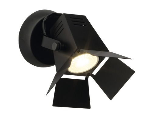 Spot mural noir pour intérieur, style projecteur
