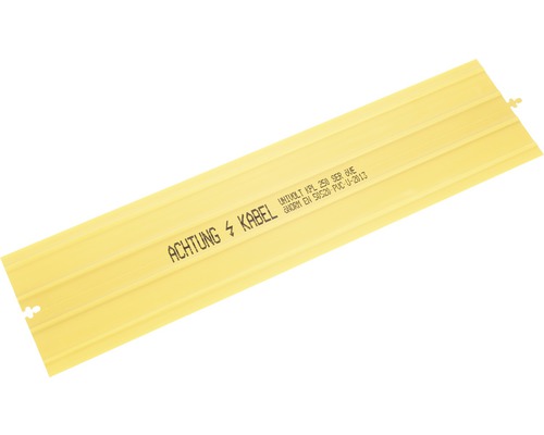Plaque de protection pour câbles avec inscription 1 m jaune