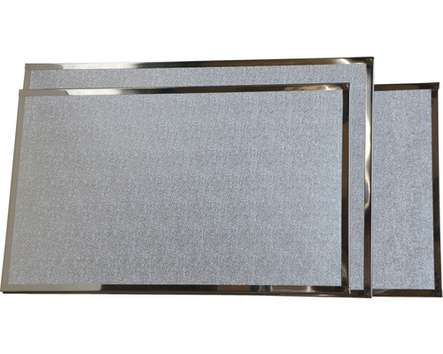 Hitzeschutzplatte Bertrams 80x50 cm silber Drei silberfarbene Magnettafeln mit Metallrahmen