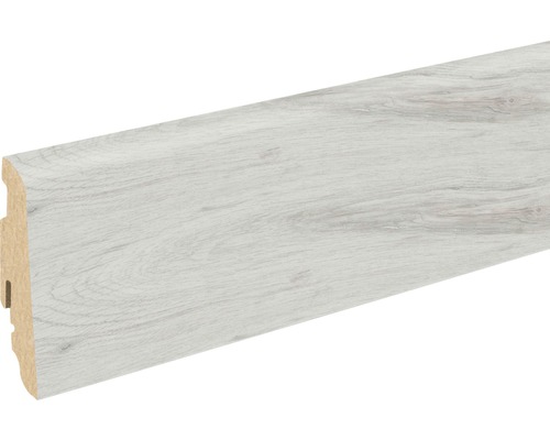 SKANDOR Sockelleiste Eiche antikgrau FOEI15K FU60L 19 x 58 x 2400 mm Sockelleiste aus Holz mit Dekor