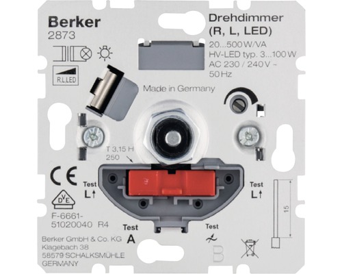 Insert de variateur 60-600 watts Berker 286010