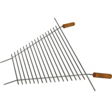 Grillrost aus Metall mit Holzgriffen