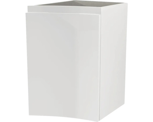 Meuble bas Vague hauteur 55 largeur 34 profondeur 40 cm blanc brillant à droite Meuble sous-lavabo blanc