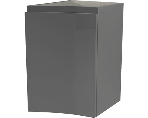 Meuble bas Vague hauteur 55 largeur 34 profondeur 40 cm anthracite à droite Meuble bas de salle de bain gris