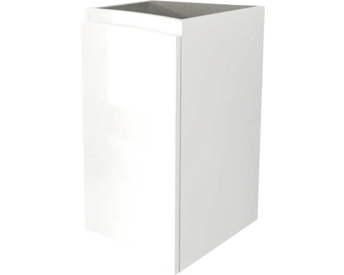 Meuble bas Vague hauteur 55 largeur 34 profondeur 40 cm blanc brillant à gauche Meuble sous-lavabo, meuble de salle de bains