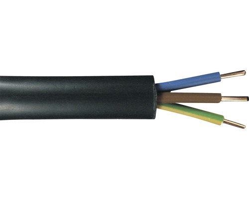 Câble souterrain NYY-J 3x2,5 mm² 50 m noir Câble souterrain NYY-J 3x2,5 mm² 50 m noir