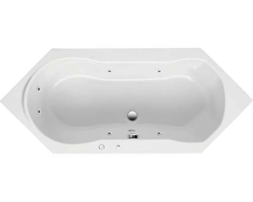 Baignoire balnéo encastrable OTTOFOND Labos 80 x 190 cm blanc brillant 56110 Baignoire d''angle avec fonction bain à remous vue de dessus