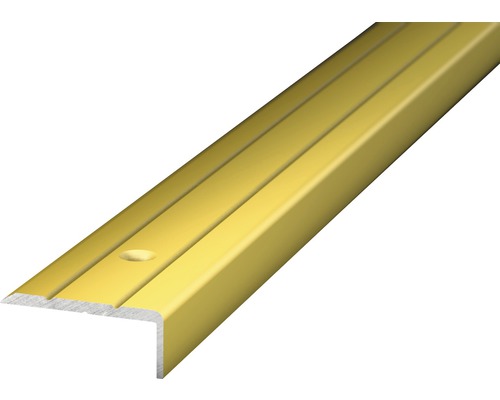 Nez de marche en aluminium doré perforé 24.5x10x1000 mm