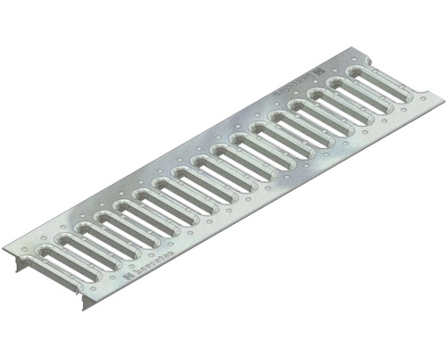 Grille passerelle pour caniveau Hauraton Faserfix / Recyfix Standard 100 à clipser zingué 500 x 137 x 3 mm