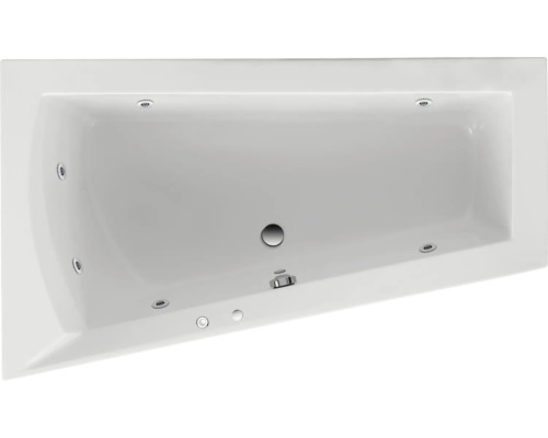 Baignoire balnéo encastrable OTTOFOND Delta 100 x 160 cm blanc brillant 56290 Baignoire rectangulaire avec fonction bain à remous et plusieurs jets.