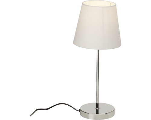 Lampe table 1 ampoule H 400 mm Kasha blanc/chrome