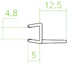 Raccord latéral adapté au verre de 6 mm longueur de 2 010 mm-thumb-2