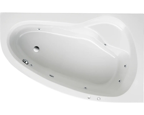 Baignoire balnéo encastrable OTTOFOND Poel 110 x 175 cm blanc brillant 56340 Baignoire d''angle avec fonction tourbillon, vue de dessus