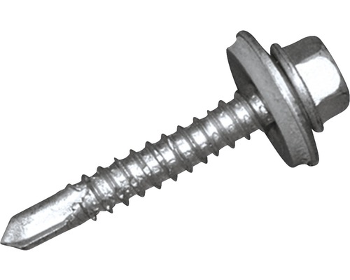 Vis autoperceuse Gutta avec joint 5,5 mm x 34 mm paquet = 100 pces Vis à tôle à tête hexagonale et rondelle d''étanchéité
