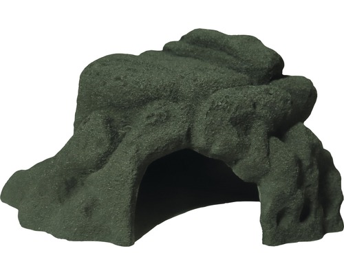 Décoration VARIOGART grotte pour perche ardoise anthracite Décoration pour aquarium, motif de rocher avec grotte