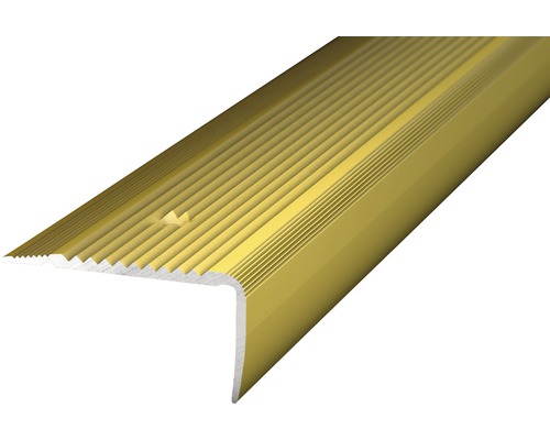 Prinz Treppenkantenprofil Alu gold gelocht 45 x 23 x 1000 mm Treppenkantenprofil aus geriffeltem Metall