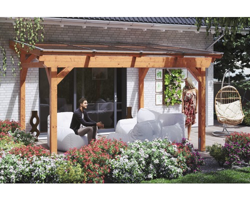 Toiture pour terrasses Skanholz Sanremo 434 x 250 cm, chêne clair