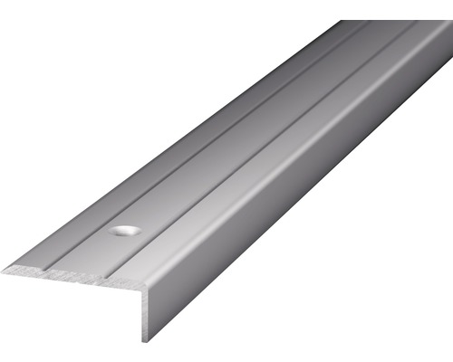 Prinz Winkelprofil Alu silber gelocht 24,5 x 10 x 1000 mm Treppenkantenprofil aus Metall mit Bohrlöchern