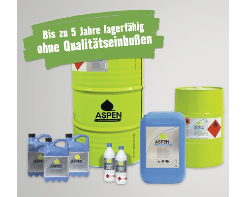 Verschiedene Behälter mit Aspen Kraftstoff